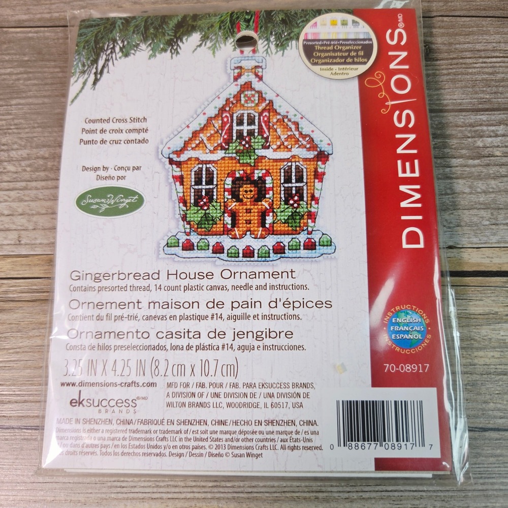Dimensions Gingerbread House Ornament Counted Cross Stitch Kit Susan Winget NEW
